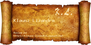 Klausz Lizandra névjegykártya